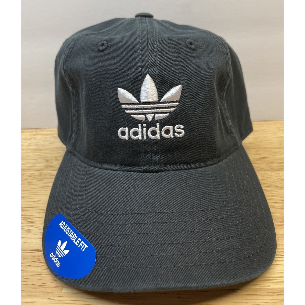 NWT ADIDAS Adjustable Fit Relaxed Strapback Adjustable Back Black Hat Cap